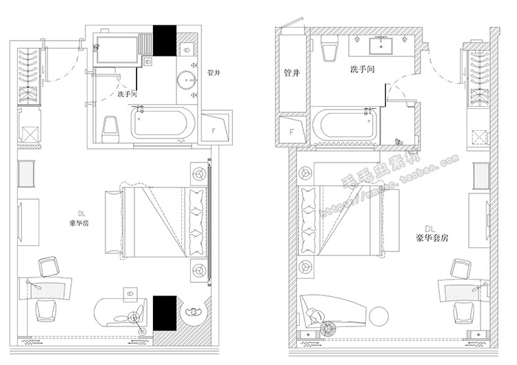 酒店室内装修设计方案CAD施工图源件效果图平面立面图-景观建筑资源