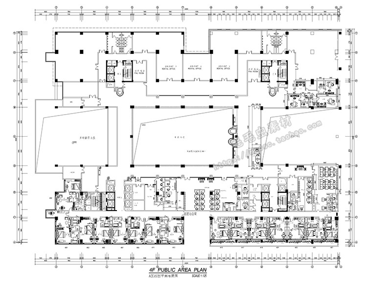 酒店室内装修设计方案CAD施工图源件效果图平面立面图-景观建筑资源