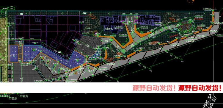 园林景观设计素材建筑景观规划资料现代风折线景观样板展示区CAD施工图实景