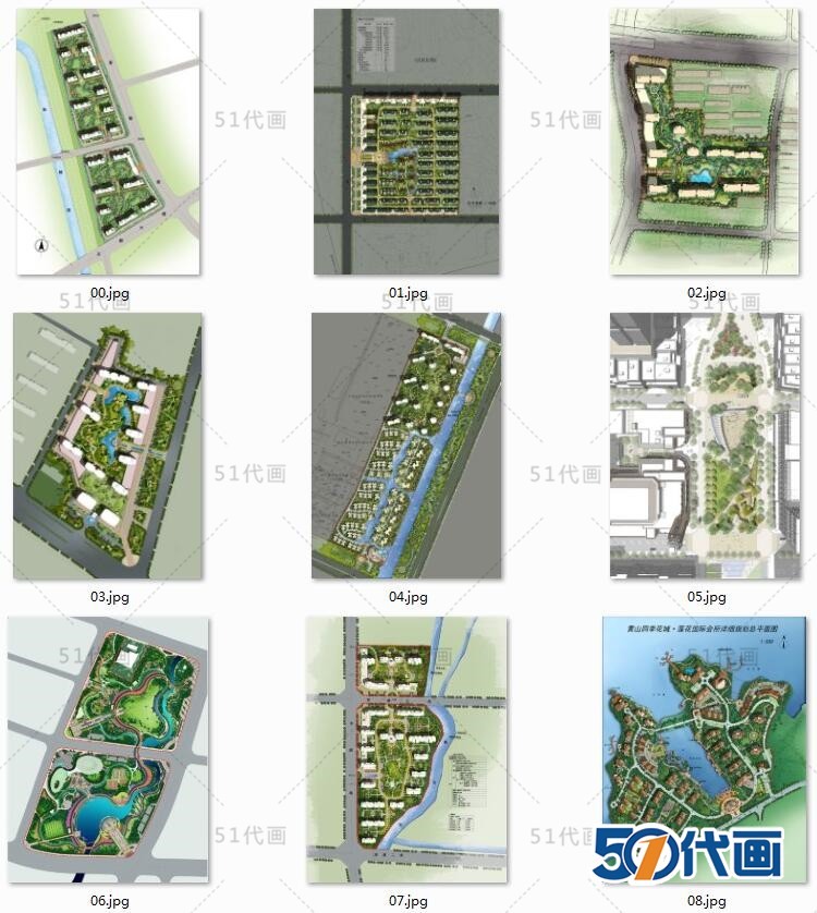 住宅区建筑景观规划设计方案住宅小区CAD总平面图SU模-景观建筑资源