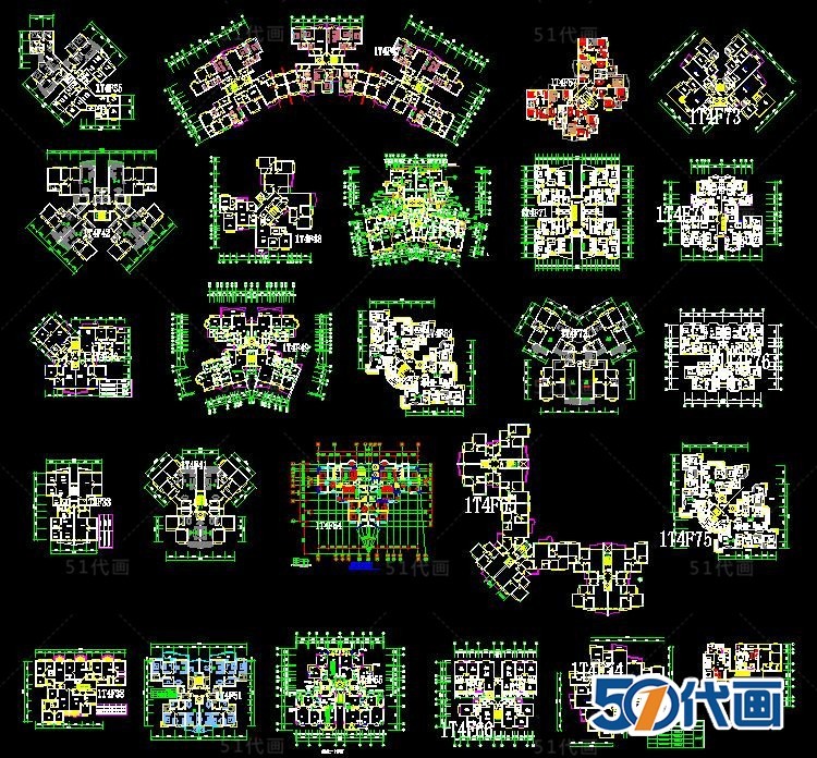 住宅区建筑景观规划设计方案住宅小区CAD总平面图SU模-景观建筑资源