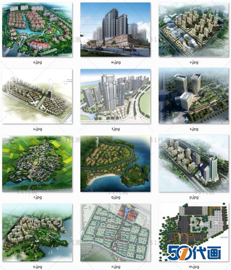 住宅区建筑景观规划设计方案住宅小区CAD总平面图SU模-景观建筑资源