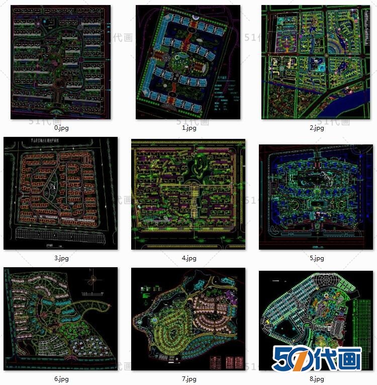 住宅区建筑景观规划设计方案住宅小区CAD总平面图SU模-景观建筑资源