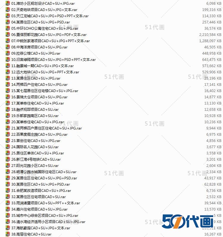 住宅区建筑景观规划设计方案住宅小区CAD总平面图SU模-景观建筑资源