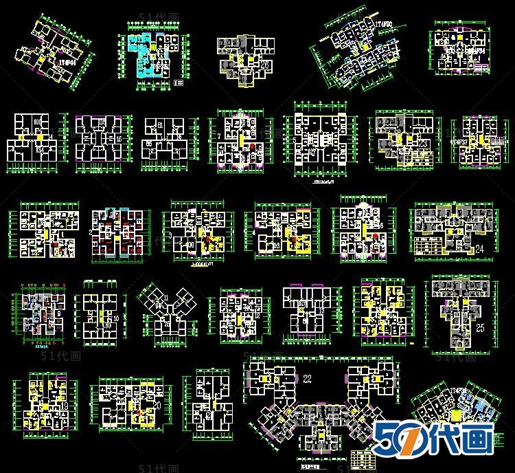 住宅区建筑景观规划设计方案住宅小区CAD总平面图SU模-景观建筑资源