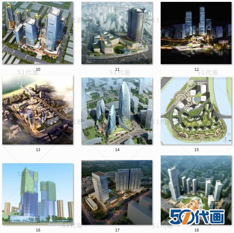 商业设计综合体su模型cad图纸效果图方案文本广场步行街方-景观建筑资源