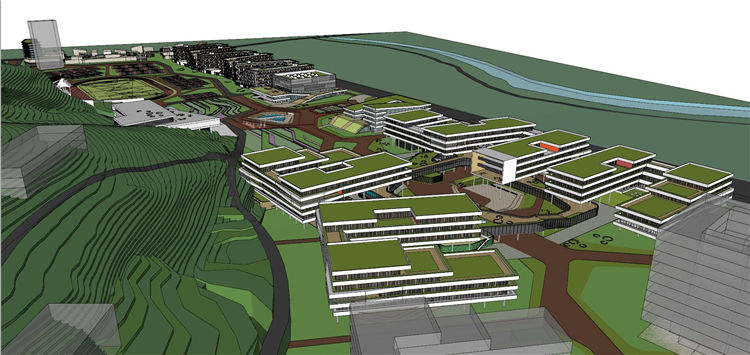 景观建筑资源-遵义医学院新校区建筑规划山地住宅