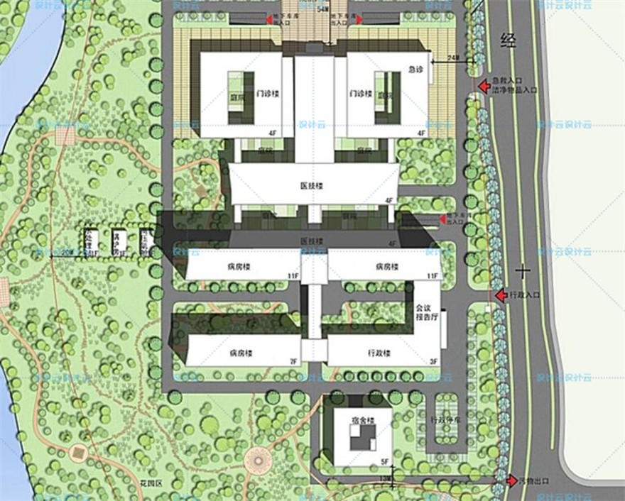 建筑景观规划资料-综合医院+建筑设计+门诊楼+急诊楼+医技楼+方案文本JPG