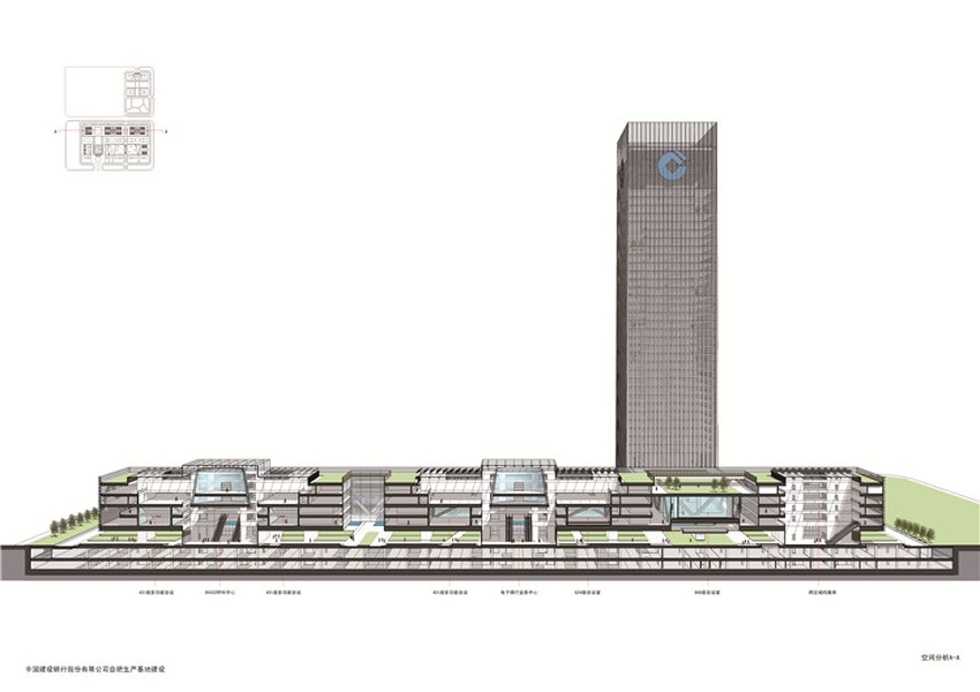 方案文本-设计企业银行总部超高层住宅大楼裙房设计方案平面效果分析