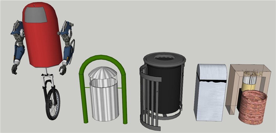 设计资源景观室外垃圾桶垃圾箱SU草图-大师设计素材-场景设计SketchUp回