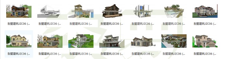 商业别墅住宅SU模型库合集