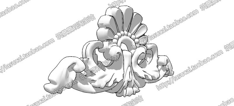 SU组件Sketchup草图-大师设计素材-景观模型欧式美式建筑石膏线脚构件柱头