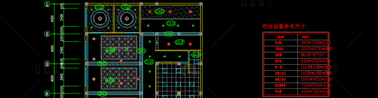 建筑景观-咖啡馆厅吧装修方案CAD施工图平立面效果图原创设计