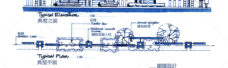 J28-景观剖面图手绘图效果图建筑景观规划资料高清临摹细节图原创设计