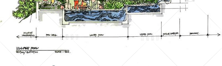 J28-景观剖面图手绘图效果图建筑景观规划资料高清临摹细节图原创设计