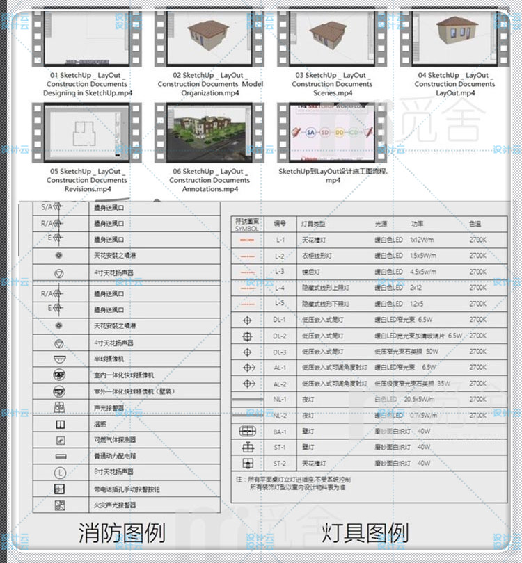 建筑景观SU草图-大师设计素材-视高清频教程室内设计制图Layout施工图教