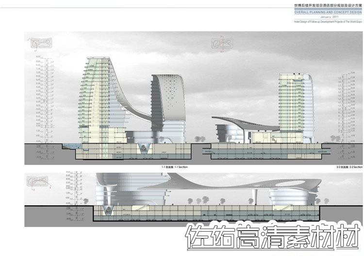 设计资源五星级酒店建筑设计方案文本及CAD建筑施工图纸