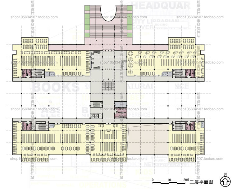 设计资源图书馆建筑设计素材合集CAD图纸-SU模型方案文本施工图041