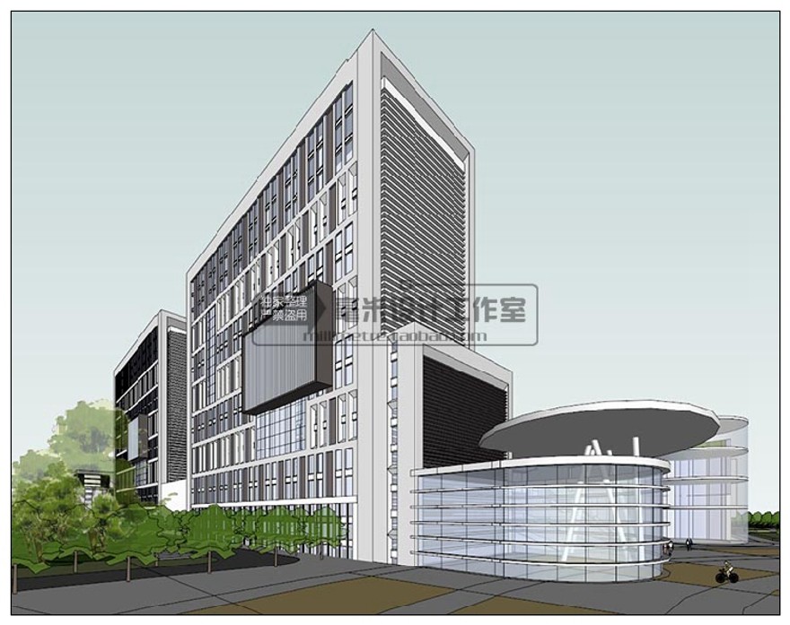 设计资源公寓SOHO商住楼SU模型现代风LOFT欧式美式古典酒店sketchup建筑