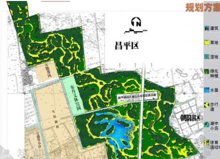 北京海淀某地区环境绿化隔离区绿地规划平面图