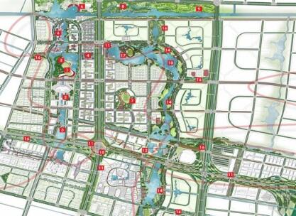 江苏景观飘带现代风新城经济开发区景观方案