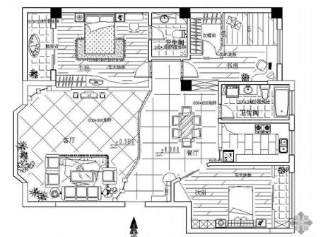 某三居雅居设计施工图