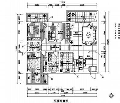 长沙某三居室装修图