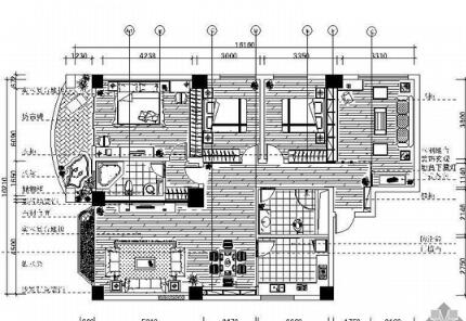 成都130平米三居室设计图（有效果）