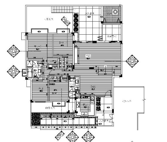 无锡某国际社区样板房B1四居室装修图