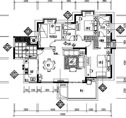 广州某三居样板房装饰方案图