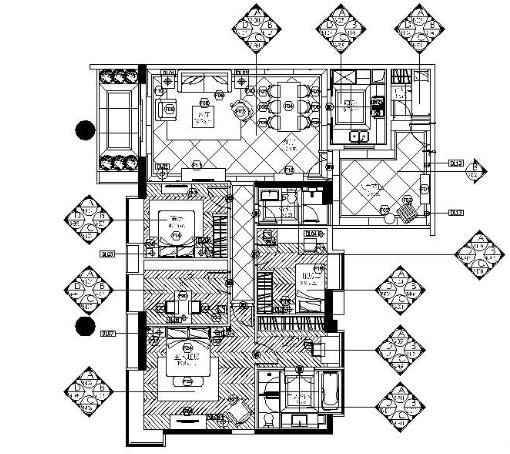 广州设计标准化化样板房B户型四居室施工图