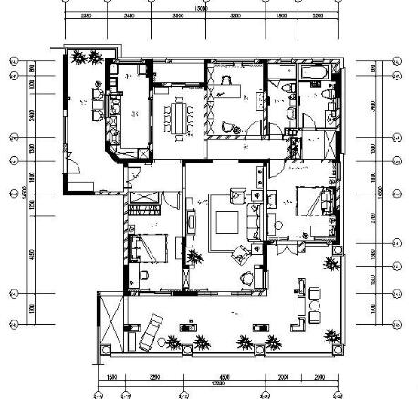 苏州三室两厅样板房施工图