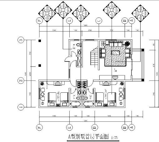 广东某电力双层商业别墅平面设计图