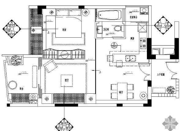 深圳某样板间A1户型施工图（有效果）