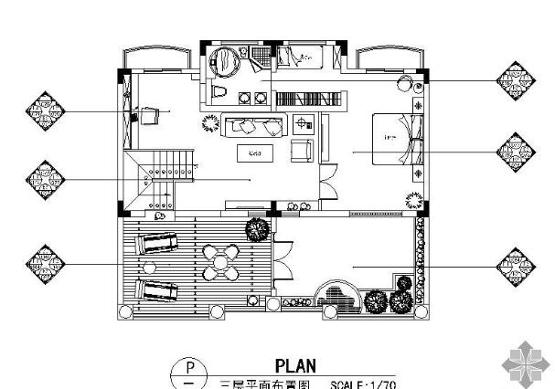 330㎡三层花园商业别墅装修图