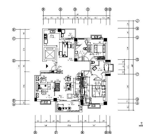 132㎡三室二厅装修图(有效果)