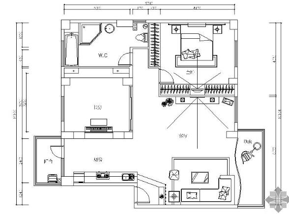 现代风二居室施工图