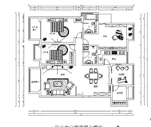 195㎡新中式风格三居室装修施工图