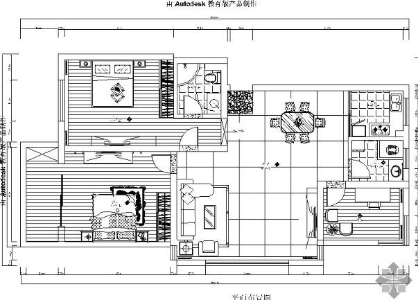 现代风二居室设计装修图