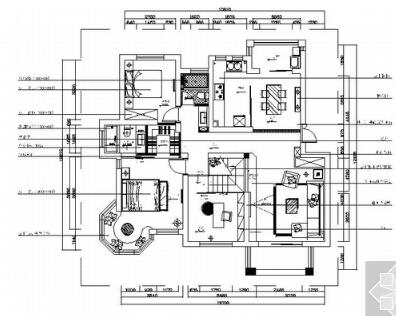 山东某二层阁楼式大户型住宅室内装修图