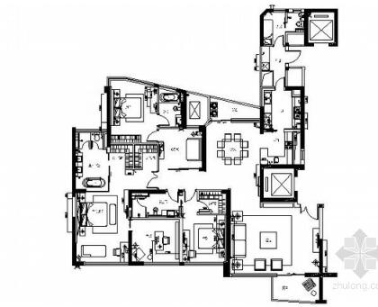 杭州现代风四居样板房素材资源型施工图