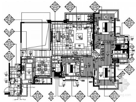 广州270平米创意三居室样板房施工图