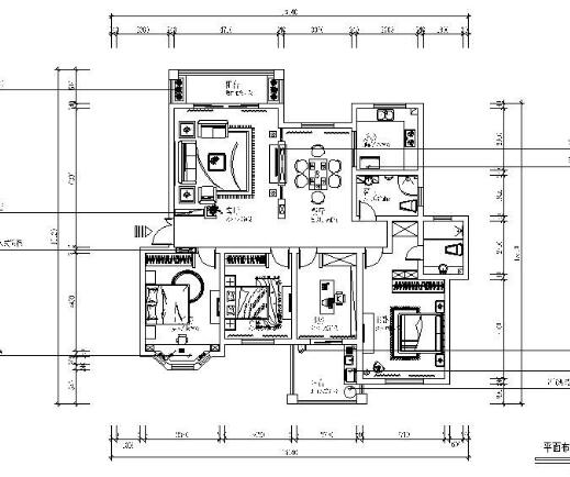 现代风风格四居室施工图（有效果）