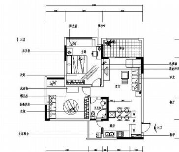 重庆两居室精装样板房室内施工图