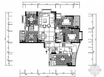 温州超大简欧五居室装饰施工图（有效果）