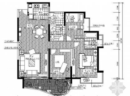 新东亚三居室装修图（有效果）