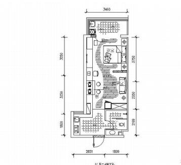 绿色清新一居室公寓装修图（有效果）