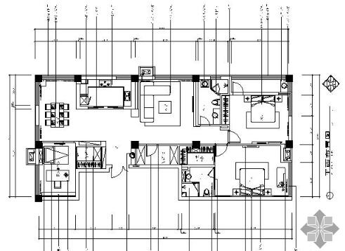 杭州现代风三室两厅施工图（有效果）