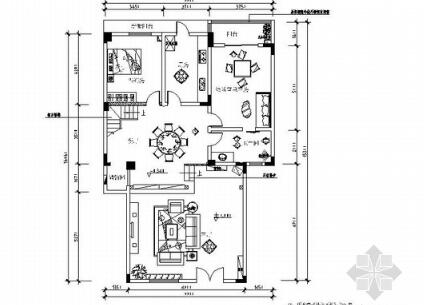 260㎡仿古中式跃层室内装修施工图（有效果）