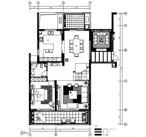 义乌某国际景观建筑规划项目B1户型精装图